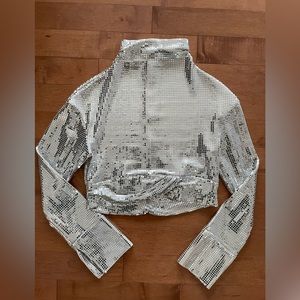 Sequin cropped top from Zara